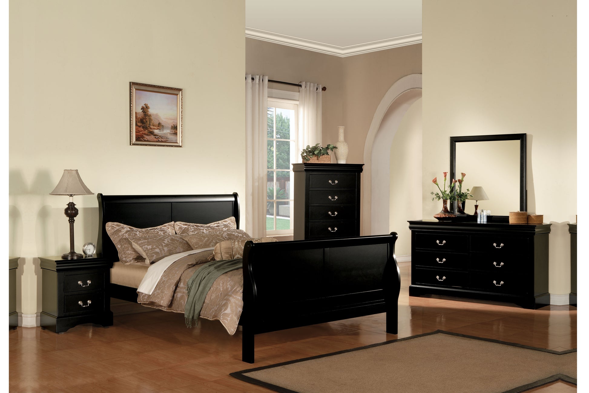 Black 5 Drawer Chest Black Bedroom Particle Board Mdf