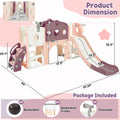 7 In 1 Toddler Slide Set, Freestanding Space Set With Slide, Kids Slide Playset Structure, Arch Tunnel And Basketball Hoop, Toy Storage Organizer For Toddlers, Kids Climbers Playground Purple 50 99 Lbs Cute 1 To 2 Years Hdpe Indoor & Outdoor Use