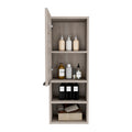 Milwaukee Medicine Cabinet, Two Shelves, Single Door Cabinet, Two Interior Shelves Light Gray 1 4 32 To 35 In Bathroom Wall Mounted Contemporary,Modern 10 15 Inches Melamine Engineered Wood
