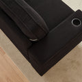 86.5 Inch Sofa Couch Deep Seat Sofa With Two Storage Spaces, T Pyce Charging Portsusb Charging Ports & 2 Cup ,Corduroy 3 Seater Couch, Modern Sofas For Living Room Black Foam Corduroy 3 Seat