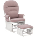 Homcom Nursery Glider Rocking Chair With Ottoman, Thick Padded Cushion Seating And Wood Base, Pink Pink Polyester