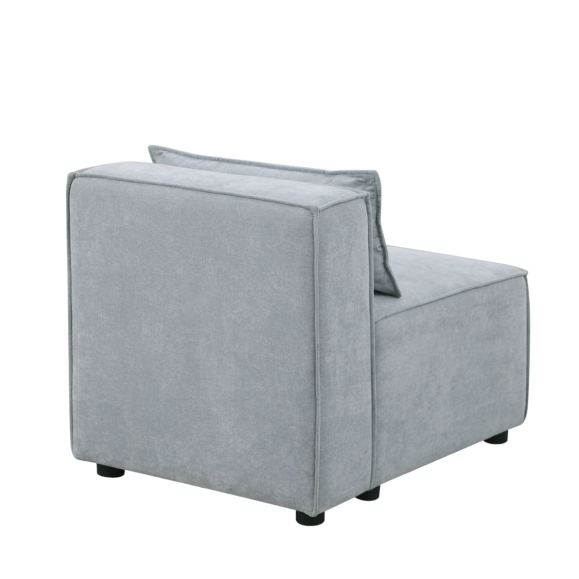 Modular Sofa Grayish Blue Chenille Fabric, Simple And Grand, The Seat And Back Is Very Soft. This Is Also A Knock Down Sofa Wood Primary Living Space Medium Duty Eucalyptus 1 Seat Grayish Blue Chenille Medium Soft Cushion Back American Design L Shaped