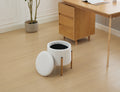 Modern Round Storage Ottoman, Ottoman Foot Stools With Metal Base, Ottoman Footstool With Removable Lid Storage Ottoman For Living Room, Bedroom, Makeup Room White White Upholstered
