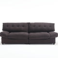 Cloud Style Sofa, Teddy Velvet Fabric, Comfy Padded Cloud Couch For Living Room, Apartment Dark Gray Light Brown Velvet Wood Primary Living Space Modern Polyester 2 Seat