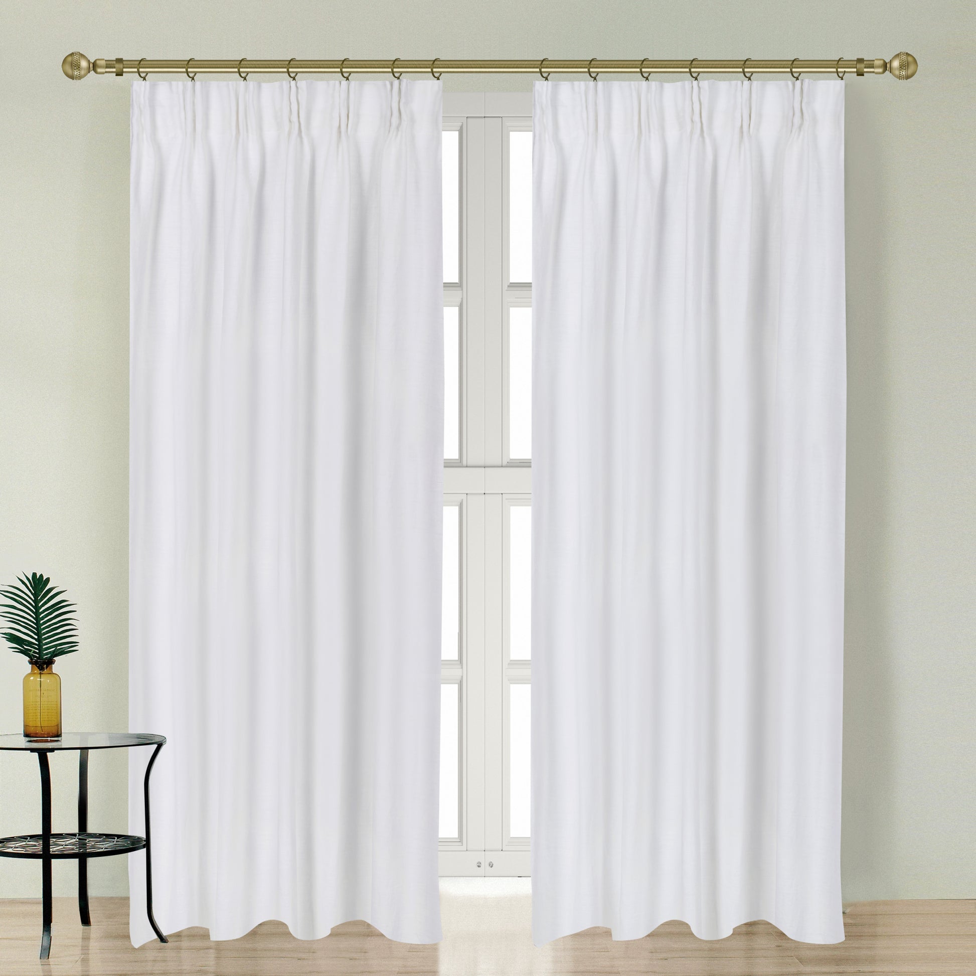 Newport Blackout Curtains For Bedroom, Linen Curtains For Living Room, Window Curtains, Room Darkening Curtains 96 Inches Long, Soft White Soft White Linen