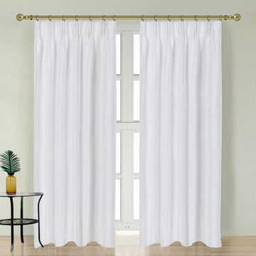 Newport Blackout Curtains For Bedroom, Linen Curtains For Living Room, Window Curtains, Room Darkening Curtains 96 Inches Long, Soft White Soft White Linen