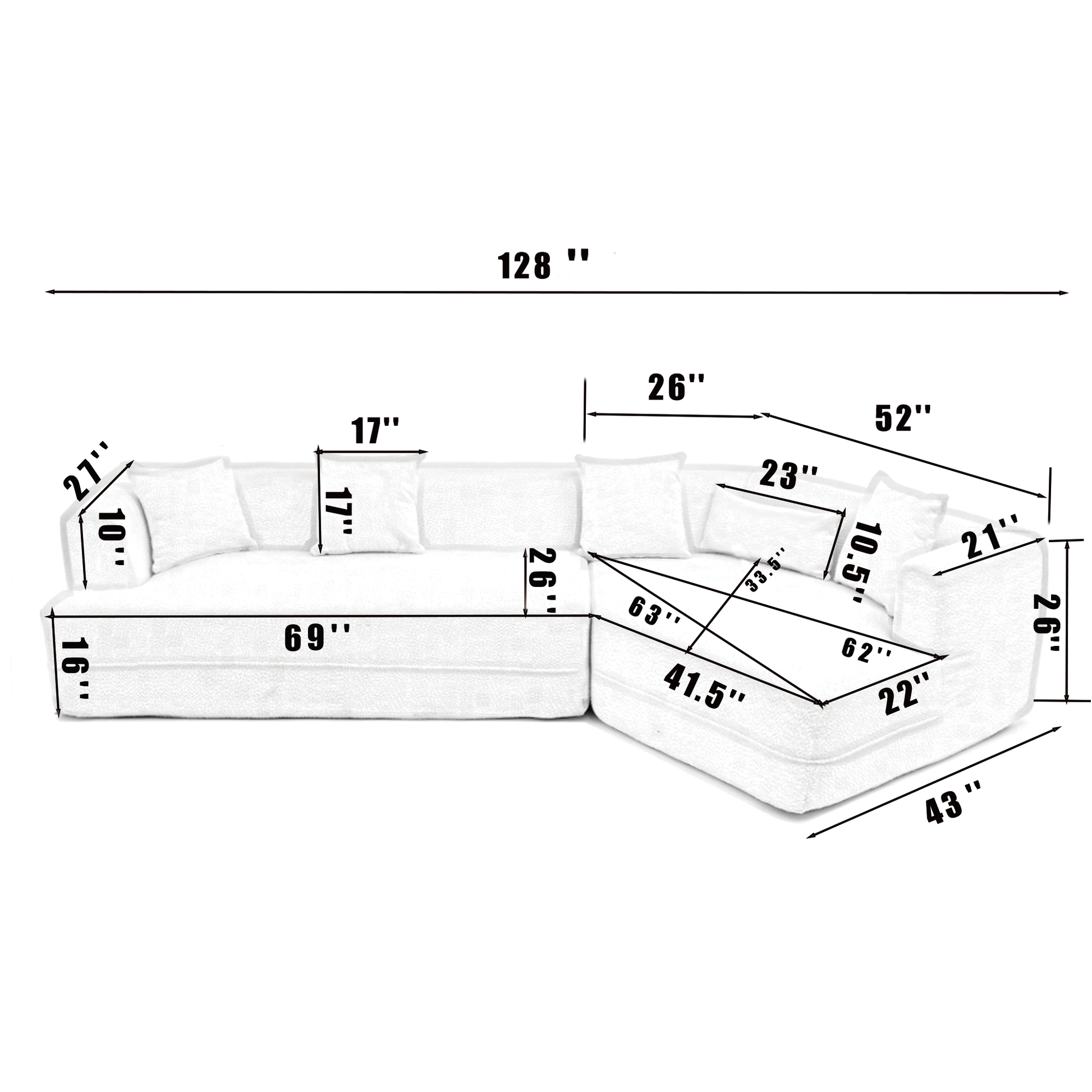 And Upgraded Extended Edition Modular Sofamodern Minimalist Style Sofa, Upholsteredfree Combination, Round Fiber Fabric, Anti Wrinkle Fabric,Dimension Exten, Creamy White Creamy White Polyester Primary Living Space Medium Soft Tight Back Modern Flared