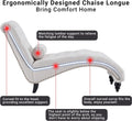 Upholstered Chaise Lounge With Solid Wood Legs, Support Pillow For Bedroom, Living Room, Office Beige Wood Fabric
