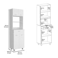 Microwave Double Door Cabinet, One Drawer, One Shelf For Microwave, White White Solid Wood Mdf Engineered Wood