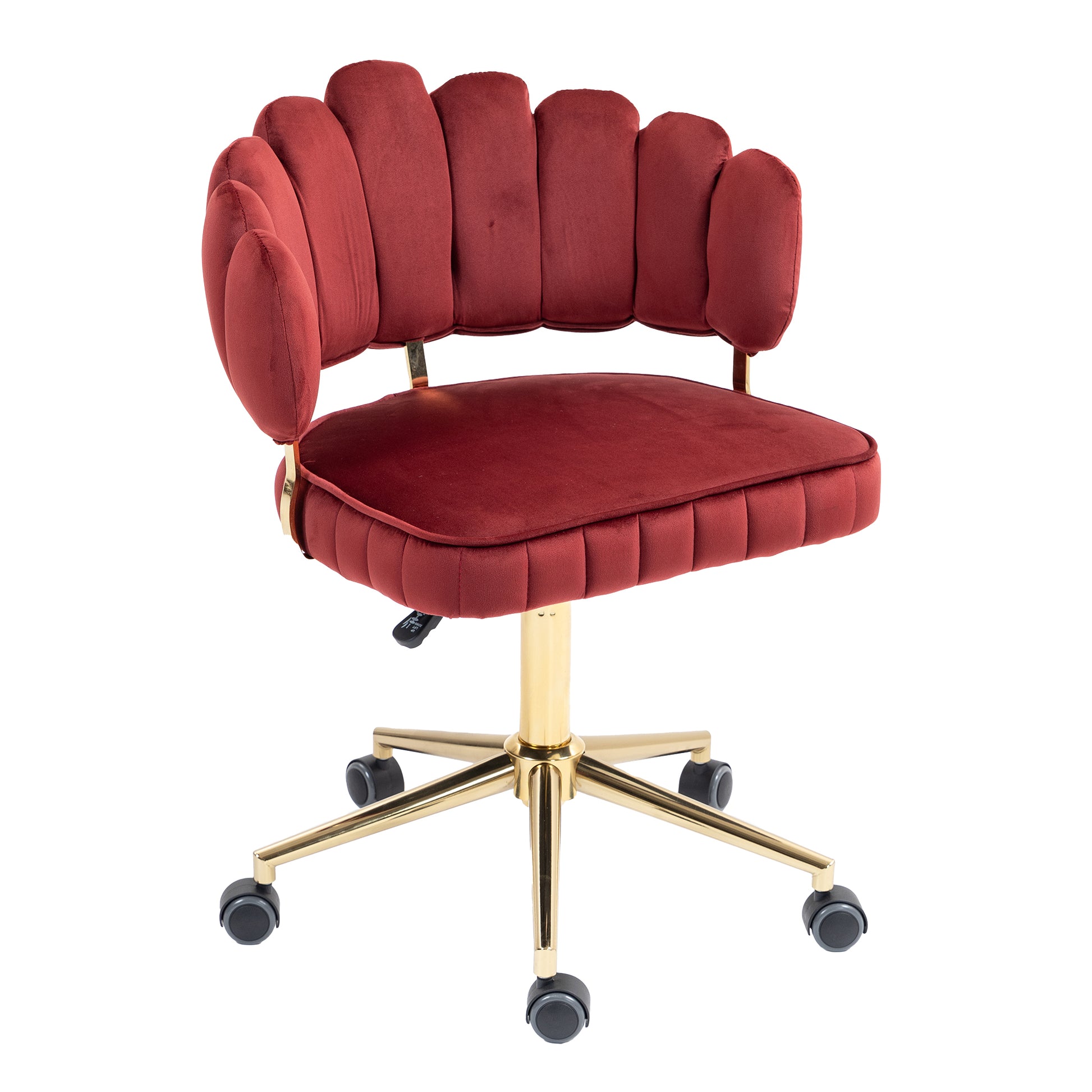 Coolmore Velvet Home Office Desk Chair, Modern Cute Computer Chair, Wheels Swivel Height Adjustable Swivel Task Chair For Home Office Wine Red Velvet Wine Red Primary Living Space Foam Velvet