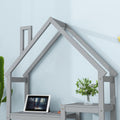 House Shaped Wooden Writing Desk,Kids Study Table,Bookshelf & Toy Storage,Grey Twin Grey American Design Pine