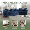 Coolmore Boucle Sofa 3 Seater For Living Room Oversized Comfy Sofa Unique Double Seat And Corner Construction For Apartment, Office Left Hand Facing Navy Navy Primary Living Space Foam Boucle 3 Seat