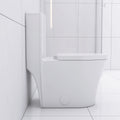 Elongated One Piece Toilet White White Bathroom Modern Porcelain