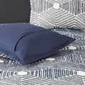 Cotton Jacquard Duvet Cover Set King White Navy Cotton