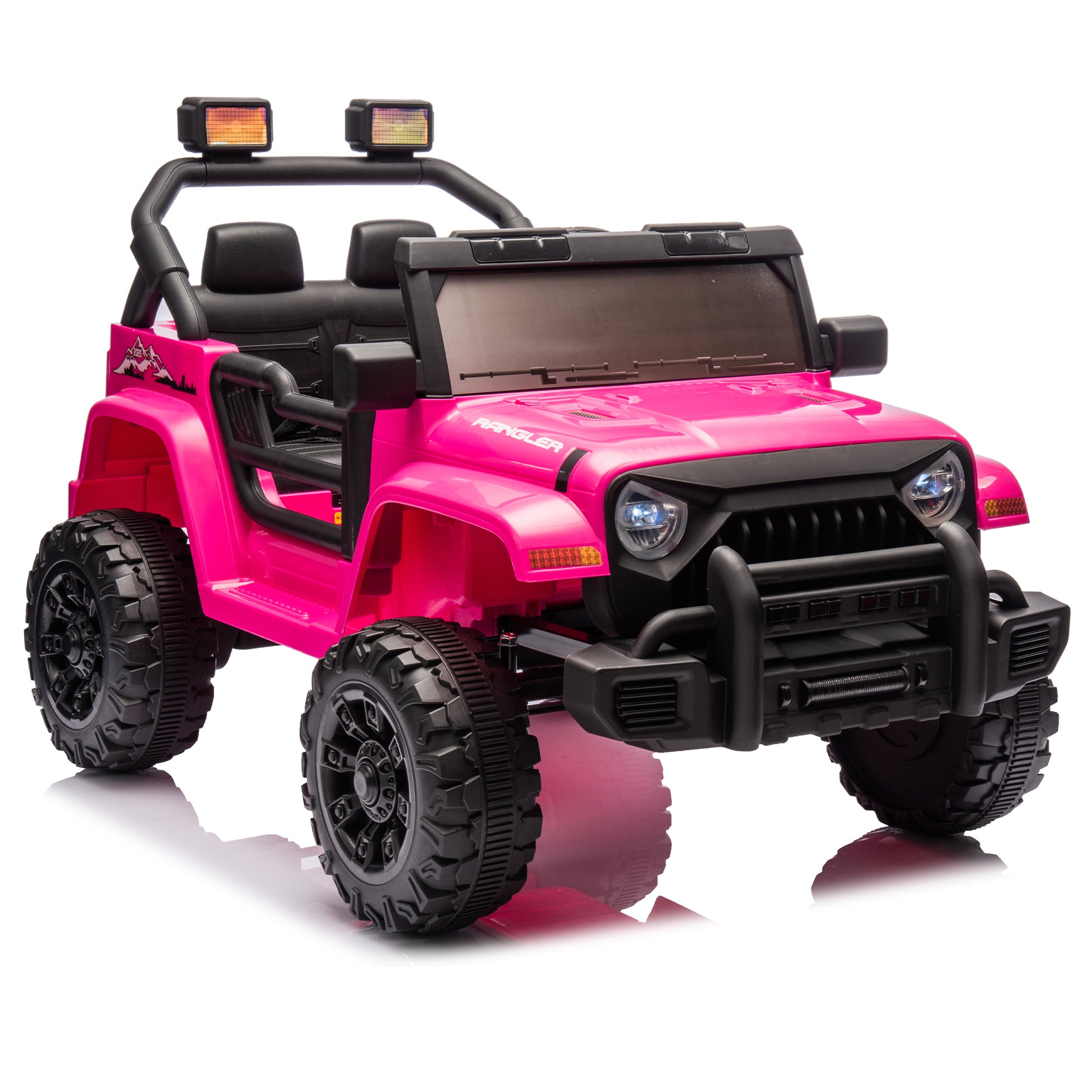 12V Kids Ride On Electric Car W Parents Control,Dual Drive, Four Wheel Suspension,With Music,Bluetooth,Mp3,Usb,With Headlights, Steering Wheel Quick Release,Slow Start For Kids Aged 3 4. Pink 50 99 Lbs Polypropylene