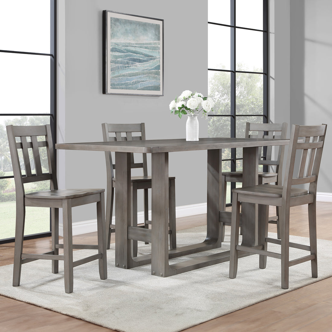 Toscana 5 Piece Dining Set Dark Gray Dark Gray Wood