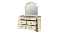 Noble Traditional Style 7 Drawer Dresser Made With Wood In Antique Beige Beige Bedroom Traditional Solid Wood Mdf Wood