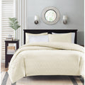 Reversible Quilt Set Cream Full Queen Cream Cotton
