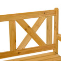 Outsunny Patio Wooden Bench With Storage Box, 29 Gallon Outdoor Storage Bench, Large Entryway Deck Box W Unique X Shape Back, For Deck, Porch & Balcony, Yellow Yellow Wood