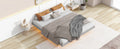 King Size Floating Bed With Led Lights Underneath,Modern King Size Low Profile Platform Bed With Led Lights,Grey King Grey Wood Bedroom American Design Pine Bed Frame Pine