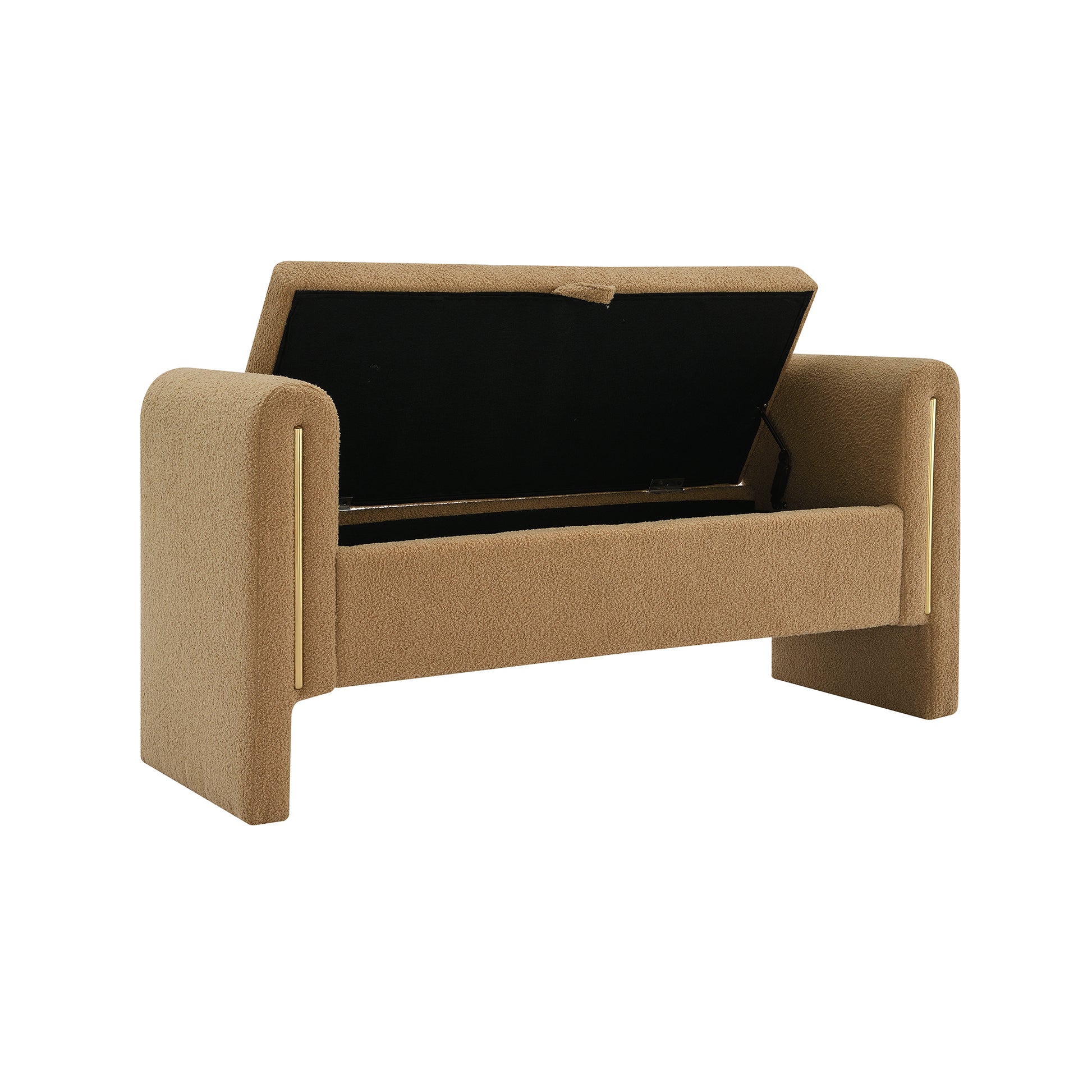 Modern Teddy Bed End Bench With Arms And Storage,Upholstered Large Foot Rest Stool, Comfy Window Vanity Bench For Living Room,Bedroom,Dorm,Coffee Table,Teddy Coffee Coffee Modern Storage Wood