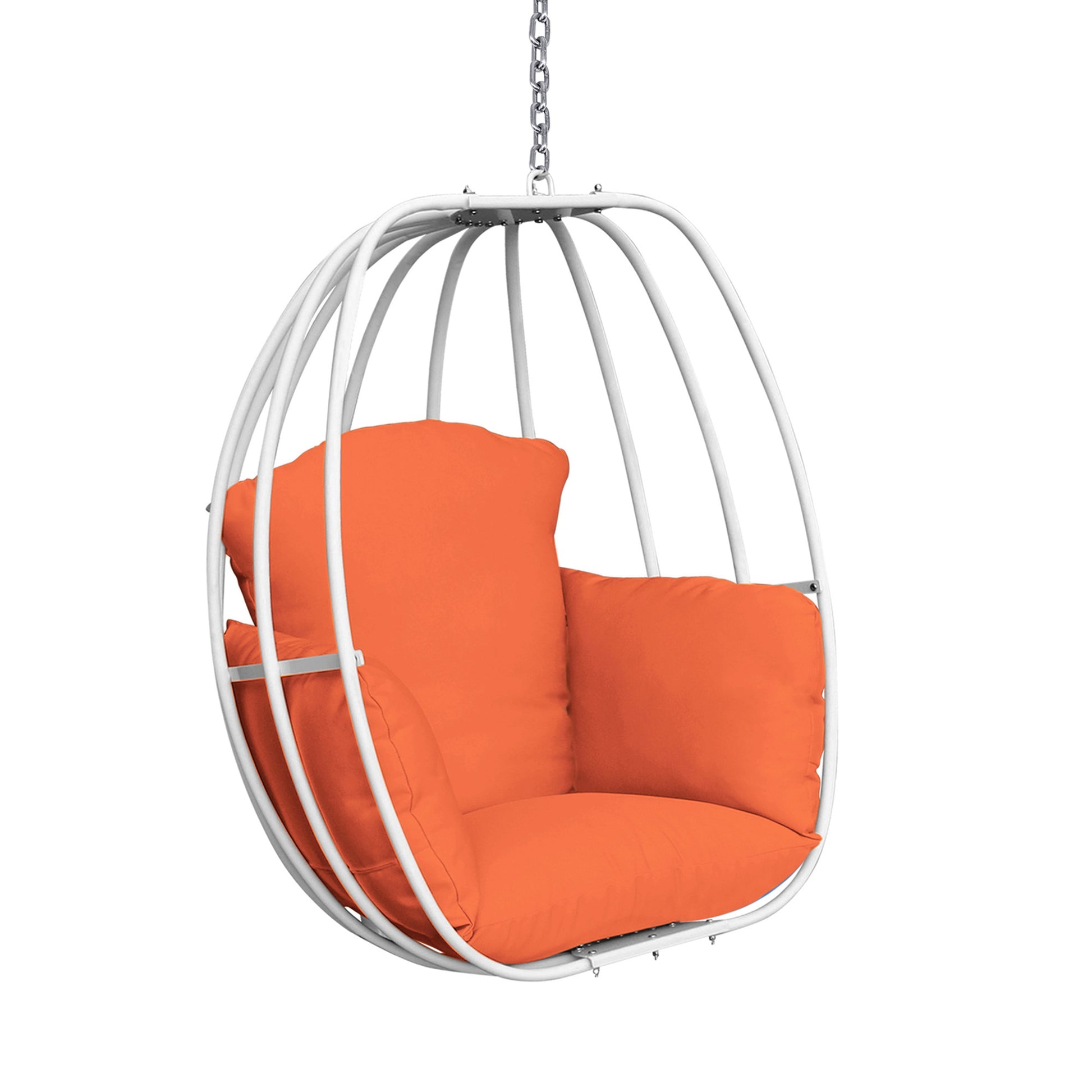 Hanging Egg Chairhammock Swing Chair With Hanging Kit,Orange Orange Rust Resistant Frame Garden & Outdoor Modern Aluminium