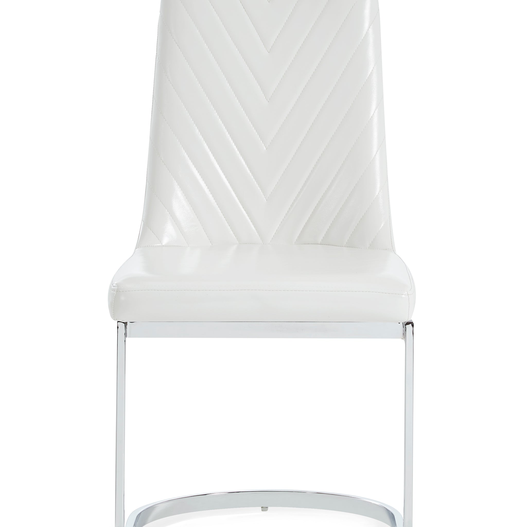 Stelle White Dining Chair Kit Of 2 White Fabric