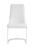 Stelle White Dining Chair Kit Of 2 White Fabric