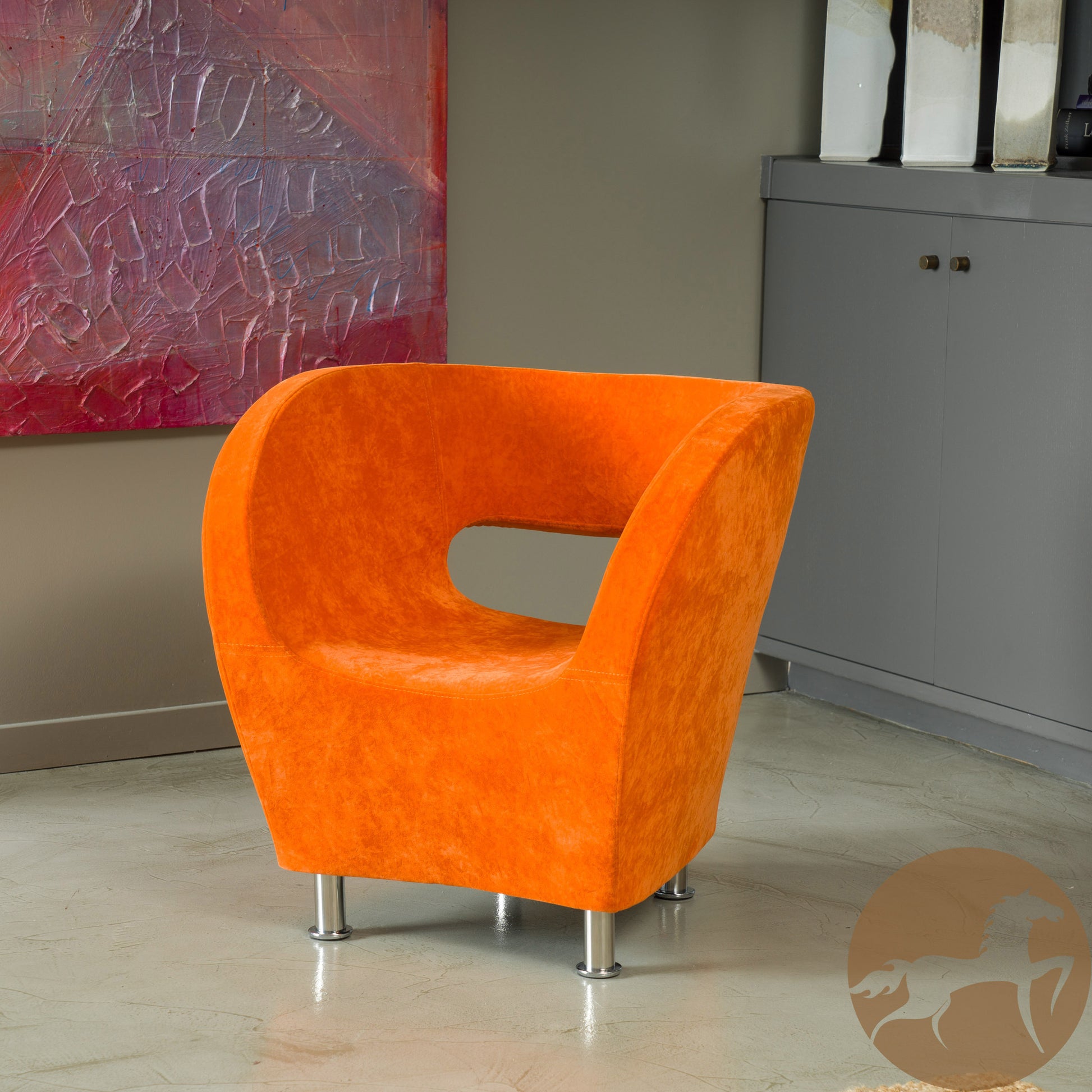 Venus Modern Chair Orange Fabric