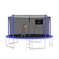 14Ft Trampoline Set With Swing,Sports Fitness Trampolines With Enclosure Net, Recreational Trampolines For Outdoor Indoor Blue Metal