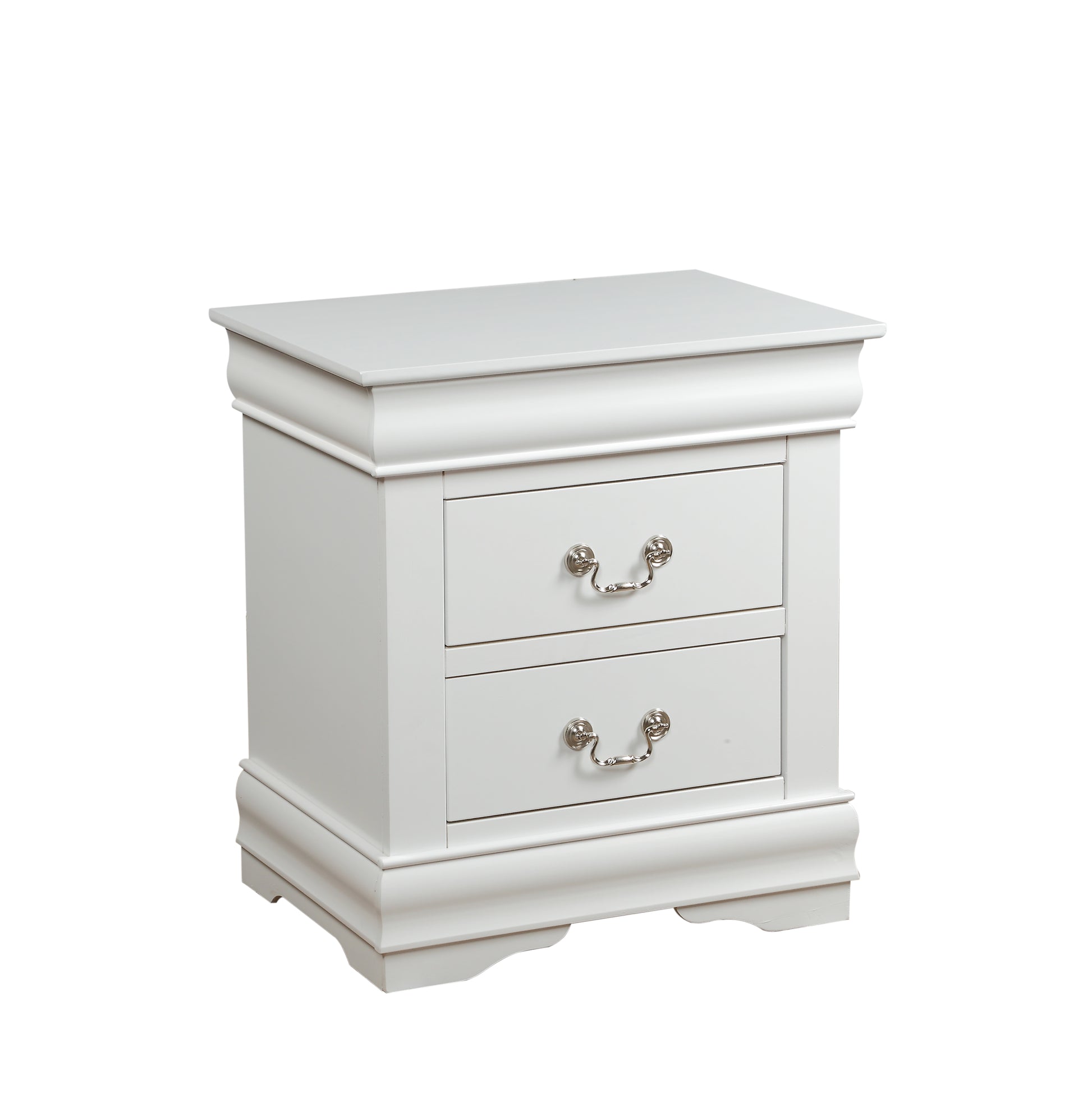 Louis Philippe White Finish Nightstand White Synthetic Wood