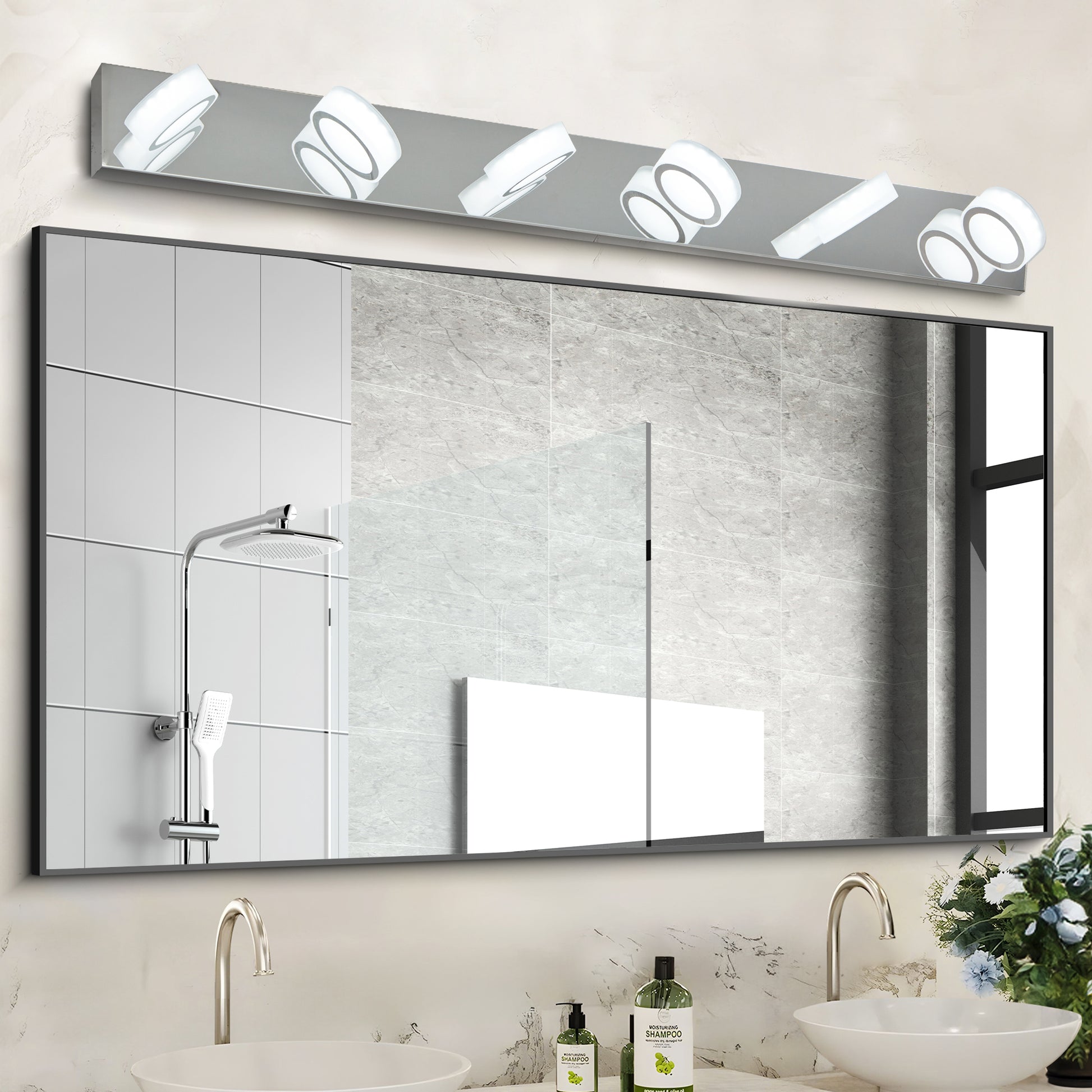 Led Modern Chrome 6 Light Vanity Lights Fixtures Over Mirror Bath Wall Lighting Chrome Modern Acrylic Iron