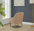 Chenille Armchair, Modern Style Accent Chair With Wood Legs, Comfy Design For Living Room, Bedroom, Office,Beige Beige Foam Wood Fabric