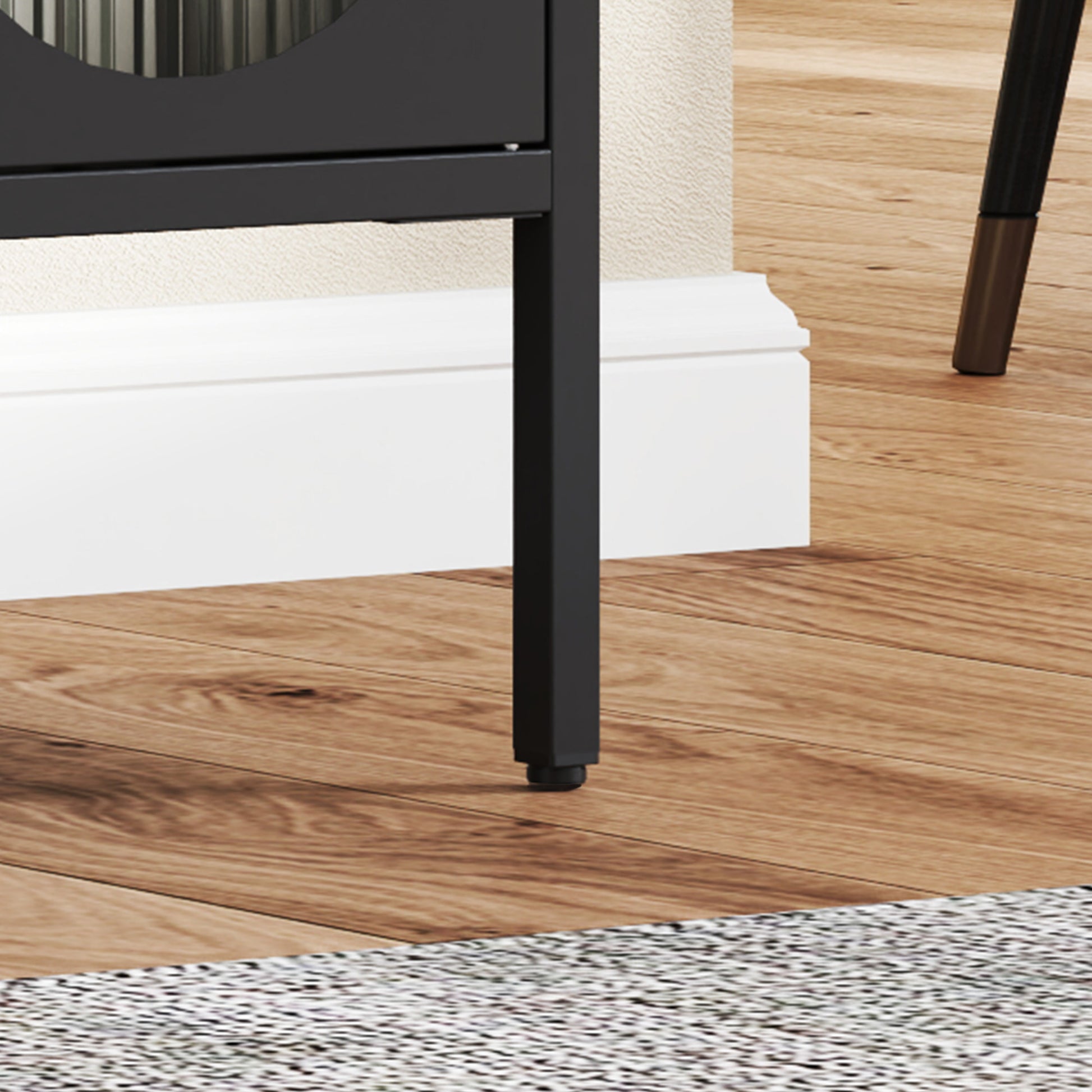 Metal Sideboard Cabinet With 4 Glass Door, Steel Locker Sideboard Buffet Cabinet, Sideboard Buffet Cabinet With 4 Doors, Kitchen Storage Cabinet, Coffee Bar Cabinet For Kitchen, Living Room, Black