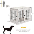 Pawhut Dog Crate Furniture, Small Dog Cage End Table With Two Opening Sides, Lockable Door, Puppy Kennel Indoor, Cute And Decorative, Pure White White Mdf