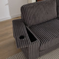 110 Inch Oversized Corduroy Corner Sofa,L Shaped Corner Couch With Two Storage Spaces,Usb Port & T Pyce Port And Cup Holderdeep Seat Comfy Upholstered Couches For Living Room Not Freely Combinable Dark Grey Corduroy 5 Seat
