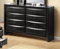 1Pc Contemporary 8 Drawer Dresser Black Finish Solid Wood Wooden Bedroom Furniture Black Bedroom Contemporary Wood