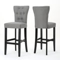 Barstool Grey Wood Fabric