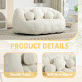 Coolmore Bean Bag Sofa Lazy Sofa Durable Comfort Lounger High Back Bean Bag Chair Couch For Adults And Kids, Indoor & Outdoor, Accent Floor Soft Lounge Chair White Chenille White Primary Living