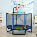 Qaba 4.6' Kids Trampoline With Basketball Hoop, Horizontal Bar, 55