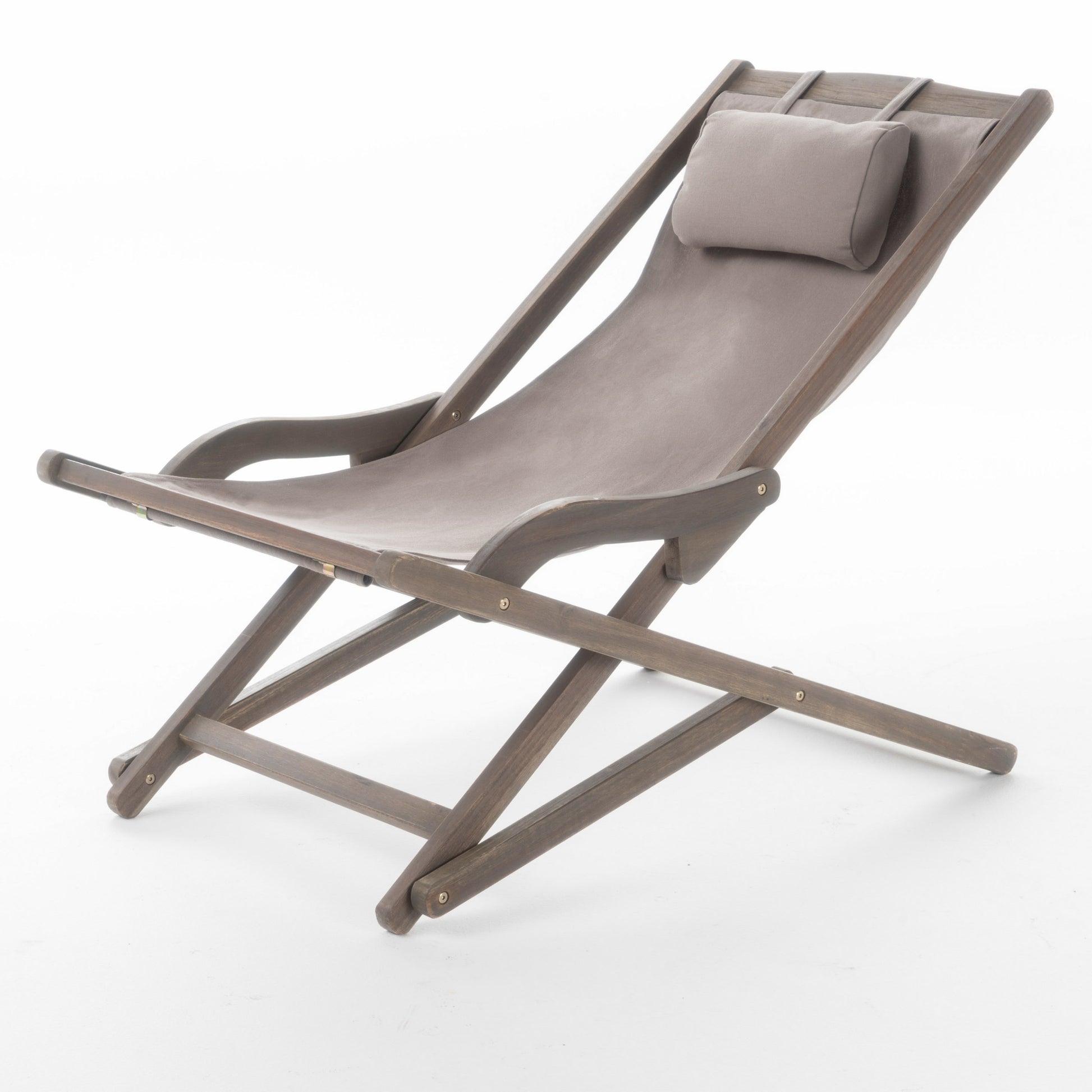 Nikki Beach Sling Chair Grey Set Of 2 Grey Wood