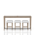 Frosted Glass Console Table With 3 Stools Sand Solid Wood Mdf Glass