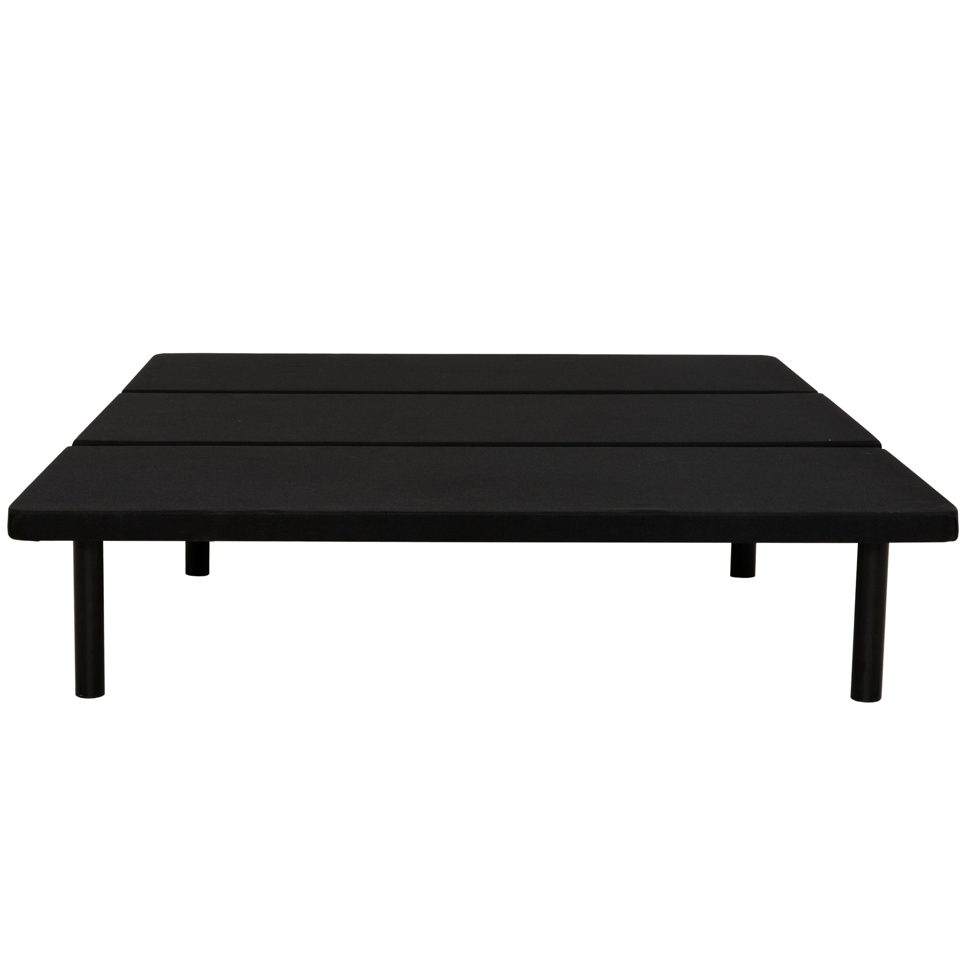 Upholstered Queen Size Platform Bed Frame For Bedrooms, Guest Rooms, Apartments, Dorms, Space Saving, Black Box Spring Not Required Queen Black Metal Bed Frame Polyester Polyester Mdf Steel