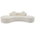 Arrived 105.5''Curved Sofa, Modern Minimalist Sofa, Cloud Couch Sofa 3 4 Seater Couch With 2 Pillows,Bedroom, No Assembly Required, Point Shaped Corduroy, Anti Wrinkle Beige Beige Polyester Primary Living Space Tight Back Soft Modern Foam Upholstered 3