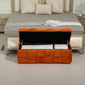 Coolmore Storage Ottoman,Bedroom End Bench,Upholstered Fabric Storage Ottoman With Safety Hinge, Entryway Padded Footstool, Ottoman Bench For Living Room & Bedroom Orange Orange Velvet Black Rubberwood Wood Internal Storage Foam Velvet