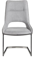 Sally Grey Dining Chair Kit Of 2 Solid White Dining Room Rubberwood Solid Back Set Of 2 Gray Foam Wipe Clean Square Modern Side Chair Foam Fabric