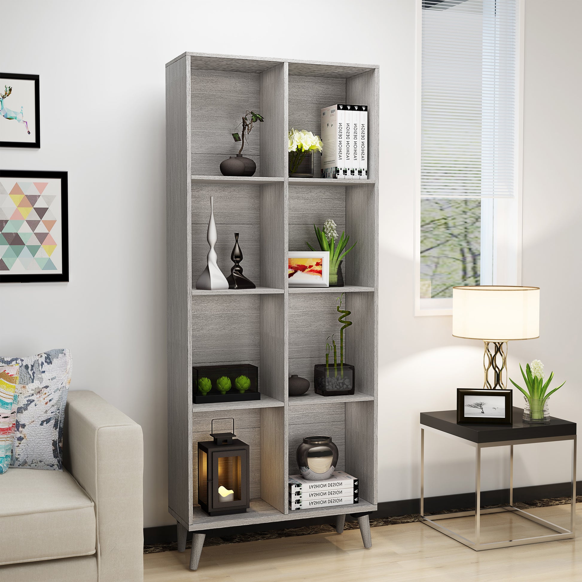 Book Shelf Grey Particle Board