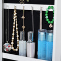 Full Length Mirror 360 Swivel Jewelry Cabinet White Mdf