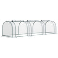 Outsunny 11' X 3' X 2.5' Mini Greenhouse, Portable Tunnel Green House With Roll Up Zippered Doors, Uv Waterproof Cover, Steel Frame, Clear Clear Pvc