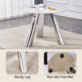 A 42 Inch Stainless Steel Leg Round Table With A Marble Top Is Suitable For Use By Four Or Six People Warm Grey,White Marble Metal,Sintered Stone